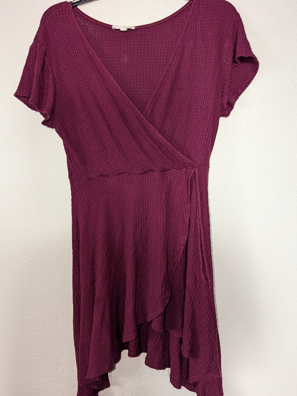 Rolla Coster Plum Wrap-Front Knit Dress